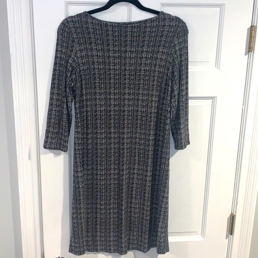 J. Jill Wherever Black/Cream Tweed Pattern Lightweight Rayon Dress Size … - Picture 5 of 11